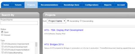 Projects Tab